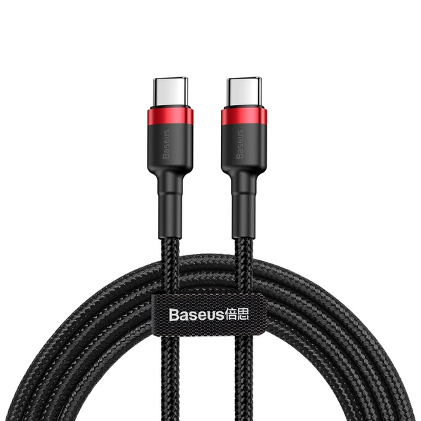 Кабель Baseus Cafule USB Cable Type-C-Type-C 3A 1m Red+Black CATKLF-G91 фото