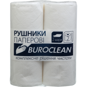 Рушники целюлозні &laquo;Buroclean&raquo;, 2 рулони, білі 10100400 фото
