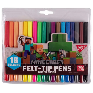 Фломастери YES &laquo;Minecraft&raquo;, на водній основі, 18 кольорів, 650549 650549 фото