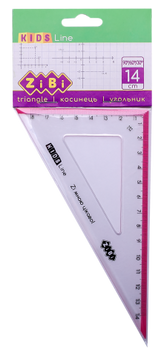 Косинець 140 мм, 90/45 з рожевою смужкою, блістер Kids Line Zb.5622-10 Zb.5622-10 фото