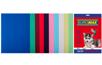 Набір кольорового паперу Buromax DARK+PASTEL А4, 10 кольорів, 50 арк., BM.27211150-99 BM.27211150-99 фото
