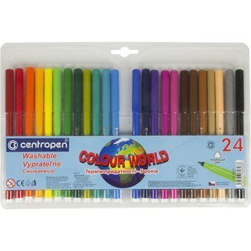 Фломастери Centropen &laquo;Color World&raquo;, 24 кольори, 7550/24 7550/24 фото