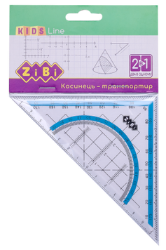 Косинець 2 в 1,140мм, 90&deg;45&deg;, з блакитною смужкою, блістер, KIDS Line ZB.5623-14 ZB.5623-14 фото