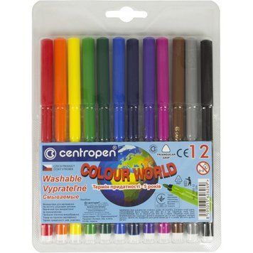 Фломастери Centropen &laquo;Color World&raquo;, 12 кольорів, 7550/12 7550/12 фото