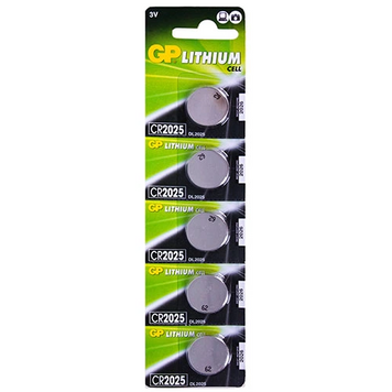 Батарейка GP дискова Lithium Button Cell 3.0V CR2025-8U5 літієві (блістер-5 шт.) CR2025-8U5 фото