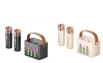 Караоке з 2 мікрофонами, Bluetooth, акумулятор, TF, Type-C, AUX, 2 кольори, C 77539 00000011703 фото